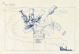 Artist: WONDERFUL ART NUANCES CLUB | Title: Victoria, the garden state. (Poster for Environment Protest Street Exhibition and Street Theatre, Morwell, Victoria, 1976). | Date: (1976) | Technique: blue ballpoint pen