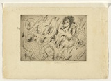 Title: not titled [Couple at tea table] | Date: c.1940s? | Technique: etching, printed in black ink with plate-tone, from one plate