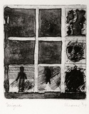 Artist: b'SHEARER, Mitzi' | Title: b'See through a window darkly' | Date: 1979 | Technique: b'etching and aquatint, printed in black ink, from one plate'