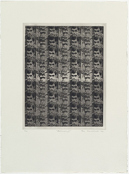 Artist: b'MADDOCK, Bea' | Title: b'Philosophy II' | Date: 1972 | Technique: b'photo-etching and aquatint, printed in black ink, from two plates'