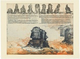 Artist: SCHMEISSER, Jorg | Title: Diary and Port Campbell Coast, Victoria. | Date: 1988 | Technique: line-etching, photo-etching and aquatint, printed in colour, from two plates | Copyright: © Jörg Schmeisser