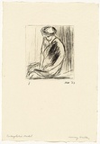 Artist: b'WALKER, Murray' | Title: b'Contemplative model' | Date: 1962 | Technique: b'drypoint, printed in black ink, from one plate'