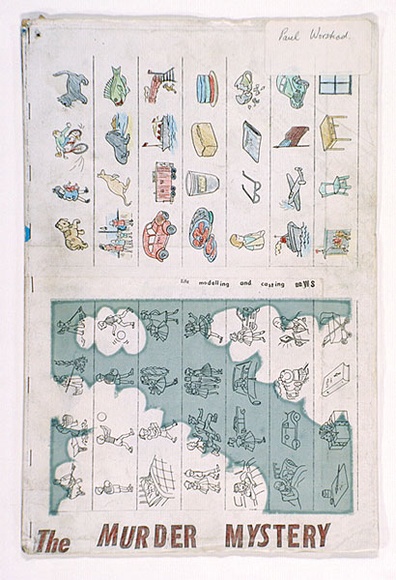 Artist: b'WORSTEAD, Paul' | Title: b'The murder mystery, no. 35:' | Technique: b'offset-lithograph, gelatin silver photograph, xerox and coloured pencil' | Copyright: b'This work appears on screen courtesy of the artist'