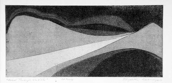 Artist: b'Rooney, Elizabeth.' | Title: b'Road through the hills' | Date: 1969-71 | Technique: b'aquatint and engraving, printed in black ink with plate-tone, from one copper plate'