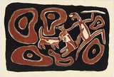Artist: b'Bung Bung, Tommy.' | Title: b'not titled [kangaroo hunting]' | Date: 1994 | Technique: b'lithograph, printed in colour, from multiple plates'