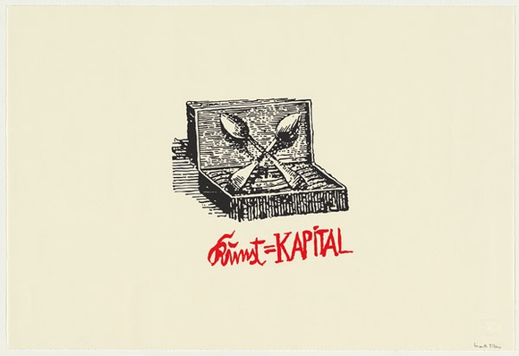 Artist: b'Tillers, Imants.' | Title: b'Kunst = Kapital' | Technique: b'screenprint, printed in colour, from multiple screens' | Copyright: b'Courtesy of the artist'