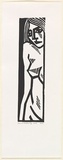 Artist: Dallwitz, David. | Title: Watchful nude. | Date: 1952 | Technique: woodcut