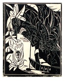 Artist: b'Berndt, Eileen.' | Title: b'Natives.' | Date: 1930s | Technique: b'linocut, printed in black ink, from one block'