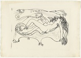 Artist: b'BOYD, Arthur' | Title: b'Reclining nude with aeroplane.' | Date: (1968-69) | Technique: b'etching, printed in black ink, from one plate' | Copyright: b'Reproduced with permission of Bundanon Trust'
