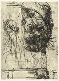 Artist: PARR, Mike | Title: Untitled self-portraits 4. | Date: 1990 | Technique: drypoint, printed in black ink, from one copper plate