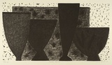 Artist: b'Lincoln, Kevin.' | Title: b'Four bowls' | Date: 1989 | Technique: b'lithograph, printed in black ink, from one stone'