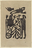 Artist: Banggala, England. | Title: Hunting story. | Date: 1984 | Technique: lithograph, printed in black ink, from one stone | Copyright: © England Banggala. Licensed by VISCOPY, Australia