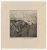Artist: b'WILLIAMS, Fred' | Title: b'Hill at Colo Vale' | Date: 1958-59 | Technique: b'aquatint, engraving, drypoint and flat biting, printed in black ink, from one copper plate' | Copyright: b'\xc2\xa9 Fred Williams Estate'