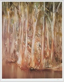 Artist: Nolan, Sidney. | Title: (Trees by a reddish river 10th Jan 1965). | Technique: photo-offset lithogaph, printed in colour