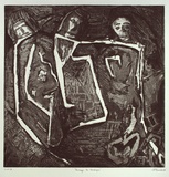 Artist: EDWARDS, Annette | Title: Homage to handspan | Date: 1985 | Technique: etching and aquatint, printed in black ink, from one plate