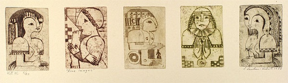 Artist: b'Lankau-Kubitz, Sigrid.' | Title: b'Five images' | Date: 1982 | Technique: b'etching, printed in colour, from five plates'