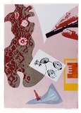 Artist: b'WICKS, Arthur' | Title: b'Soft landing in a sea of storms' | Date: 1967 | Technique: b'photo-screenprint, printed in colour, from multiple stencils'