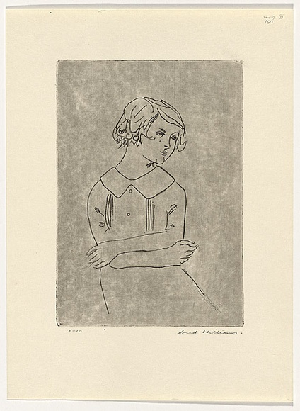 Artist: WILLIAMS, Fred | Title: Young girl. Number 4 | Date: 1966 | Technique: etching, engraving and flat biting, printed in black ink, from one copper plate | Copyright: © Fred Williams Estate