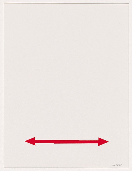 Artist: LEXIER, Micah | Title: Untitled [Red arrow (double ended)] | Date: 2005 | Technique: screenprint, printed in colour, from two stencils
