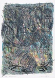 Artist: b'MEYER, Bill' | Title: b'Faraway tree two' | Date: 1987 | Technique: b'screenprint, printed in eleven colours, from one direct emulsion reduction screen and two hand drawn with charcoal on acetate for indirect photo stencils' | Copyright: b'\xc2\xa9 Bill Meyer'