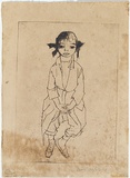 Artist: HODGKINSON, Frank | Title: Kate | Date: 1959 | Technique: etching, printed in warm black ink, from one plate