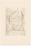 Title: Self-portrait - drawing | Date: 1978 | Technique: drypoint, printed in black ink, from one perspex plate