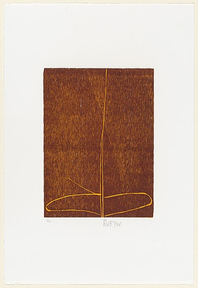 Artist: b'Williamson, Ruby.' | Title: b'Kaliny-kalinypa [orange]' | Date: 2002 | Technique: b'woodcut'