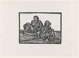 Artist: Groblicka, Lidia. | Title: The workers | Date: 1957 | Technique: woodcut, printed in black ink, from one block