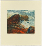 Title: Yallingup, Western Australia | Date: 1989 | Technique: etching, printed in blue and orange ink, from one plate