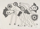 Artist: Kauage, Mathias. | Title: Dancers | Date: September 1974 | Technique: screenprint, printed in black ink, from one screen