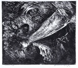 Artist: BOYD, Arthur | Title: Falling figure with beast's head. | Date: (1962-63) | Technique: etching and aquatint, printed in black ink, from one plate | Copyright: Reproduced with permission of Bundanon Trust