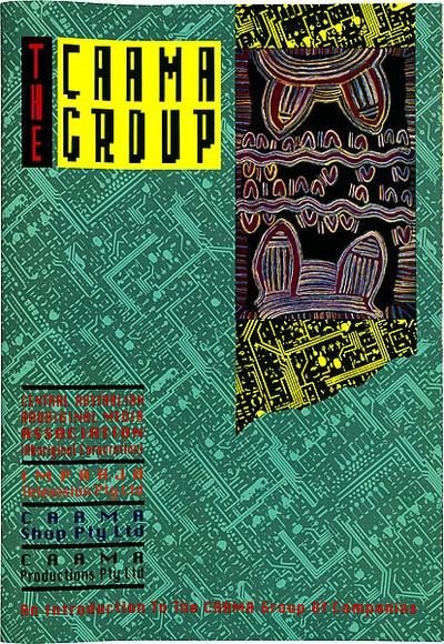 Artist: b'REDBACK GRAPHIX' | Title: b'Publication: The CAAMA Group' | Date: c.1990 | Technique: b'offset-lithograph, printed in black ink'