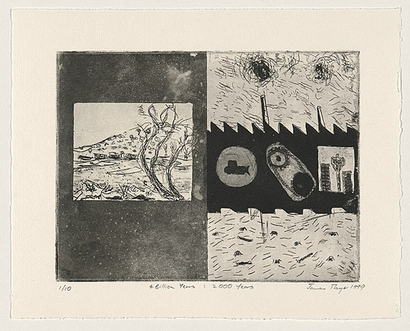 Title: 4 billion years: 2000 years. | Date: 1999 | Technique: etching and aquatint, printed in black ink, from one plate