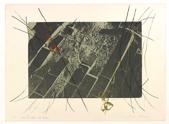 Artist: b'MEYER, Bill' | Title: b'Yerushalayim Shel Zahav [Jerusalem of gold].' | Date: 1981 | Technique: b'screenprint, printed in five colours, from four screens'