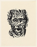 Title: not titled [head with open mouth] | Date: 1968 | Technique: screenprint, printed in black ink, from one stencil