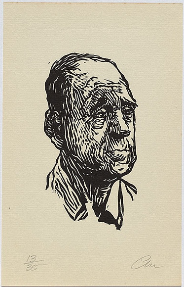 Artist: b'Millward, Clem.' | Title: b'not titled.' | Date: 1956-57 | Technique: b'linocut, printed in black ink, from one block'