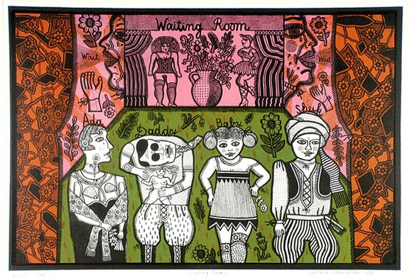Artist: HANRAHAN, Barbara | Title: Waiting room | Date: 1976 | Technique: lithograph, printed in colour, from five plates