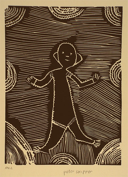 Artist: b'Skipper, Peter.' | Title: b'Sleeping man' | Date: 1994, October - November | Technique: b'linocut, printed in black ink, from one block'