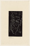 Title: not titled [head] | Date: 1967 | Technique: woodcut, printed in black ink, from one block