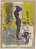 Artist: b'Seidel, Brian' | Title: b'Disrobing' | Date: 1959 | Technique: b'lithograph, printed in colour, from multiple stones [or plates]' | Copyright: b'This work appears on screen courtesy of the artist and copyright holder'