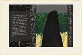 Artist: b'White, Robin.' | Title: b'Postcard from Pleasant Island I' | Date: 1989 | Technique: b'linocut, printed in colour, from mutliple blocks'