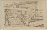 Artist: b'Hamel, Julius.' | Title: b'Ballarat Freehold Mine. Sluicing off.' | Date: 1867 | Technique: b'lithograph, printed in colour, from two stones'