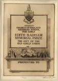Artist: FEINT, Adrian | Title: Bookplate: Edith Badham Memorial Prize, Sydney Church of England, Grammar School for Girls. | Date: 1923 | Technique: etching, printed in brown ink with plate-tone, from one plate | Copyright: Courtesy the Estate of Adrian Feint