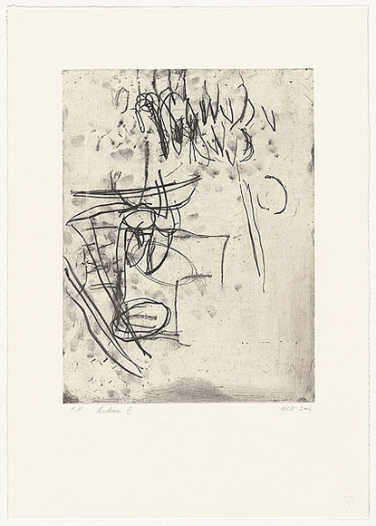 Artist: Tomescu, Aida. | Title: Ardoise II | Date: 2006 | Technique: soft-ground etching, printed in black ink, from one copper plate | Copyright: © Aida Tomescu. Licensed by VISCOPY, Australia.