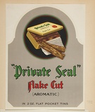 Artist: b'Burdett, Frank.' | Title: b'Label: Private cut tobacco.' | Date: 1933 | Technique: b'lithograph, printed in colour, from multiple stones [or plates]'