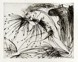 Artist: b'BOYD, Arthur' | Title: b'Nebuchadnezzar with beast and cornstalks.' | Date: (1968-69) | Technique: b'etching, printed in black ink, from one plate' | Copyright: b'Reproduced with permission of Bundanon Trust'