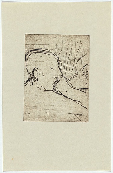 Artist: b'MADDOCK, Bea' | Title: b'Two tram heads.' | Date: 1964 | Technique: b'etching and drypoint, printed in warm black ink, from one copper plate'