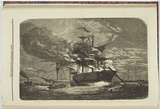 Artist: b'UNIDENTIFIED AUSTRALIAN WOOD-ENGRAVER,' | Title: b'The burning of tne ship Eliza in Hobsons Bay.' | Date: 1970 | Technique: b'wood engraving, printed in black ink, from one block'
