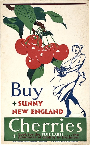 Artist: b'Annand, Douglas.' | Title: b'Buy sunny New England cherries.' | Date: c.1925 | Technique: b'lithograph, printed in colour, from multiple plates' | Copyright: b'\xc2\xa9 A.M. Annand'