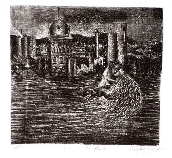 Artist: b'Doggett-Williams, Phillip.' | Title: b'Love in the flood.' | Date: 1987 | Technique: b'lithograph, printed in black ink, from one stone [or plate]'